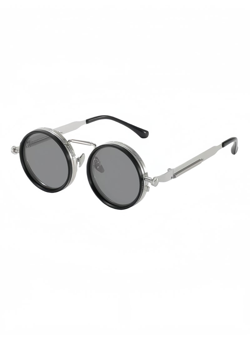 9-level adjustable polarized sunglasses - circular sunglasses, men's sunglasses, UV400 protective anti glare lenses, adjustable brightness, suitable for day and night driving and fishing, outdoor travel - Image 1