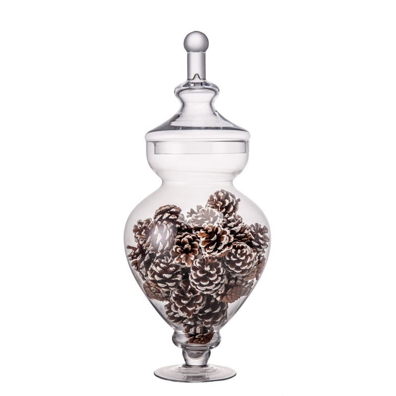 Diamond Star Large Clear Glass Apothecary Jars, Gourd Shape Candy Buffet Display, Elegant Storage Jar, Decorative Wedding Candy Organizer Canisters (Height: 15" Body: 6.7") - Image 4