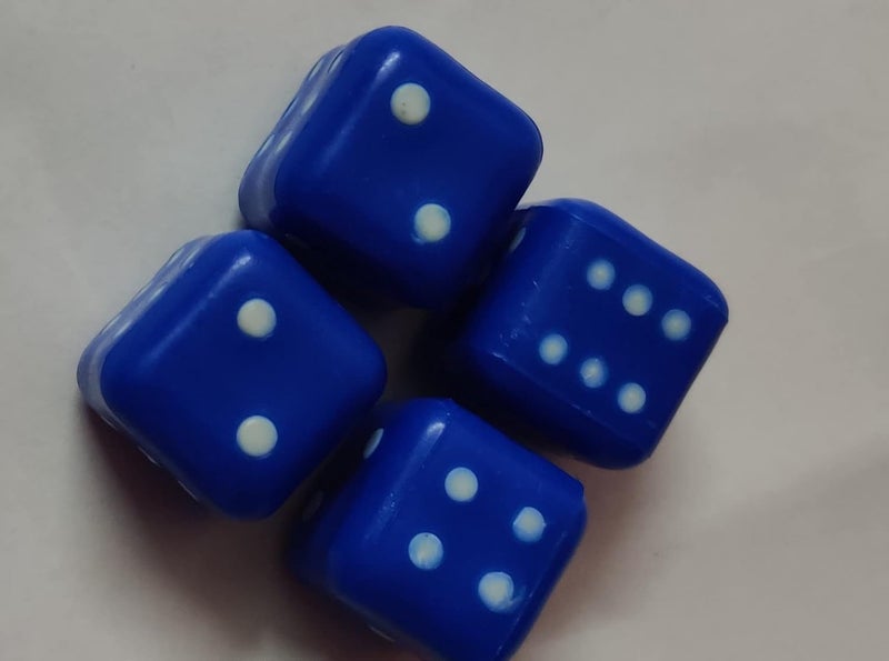 PMK E Store Six Sided 16mm Very Big Size Multi Color Dice or Die for Playing Board Games and Poker Chip Set Games||Playing dice Big Size|| Pack of (Blue 4 Piece 16mm) - Image 3