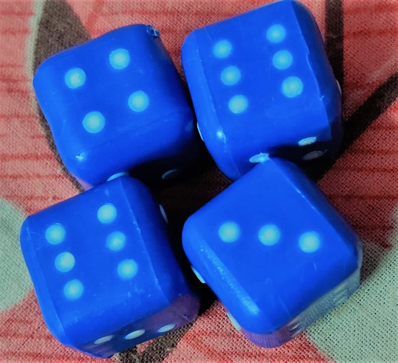 PMK E Store Six Sided 16mm Very Big Size Multi Color Dice or Die for Playing Board Games and Poker Chip Set Games||Playing dice Big Size|| Pack of (Blue 4 Piece 16mm) - Image 2