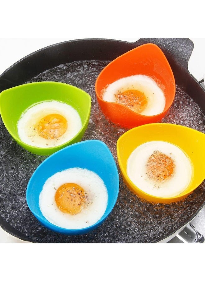TOY GARDEN 4 Pack Silicone Egg Poacher Cups with Ring Standers, Nonstick Egg Poaching Cups for Air Fryer, Baking oven or Stovetop Egg Cooking, BPA Free  - Image 5