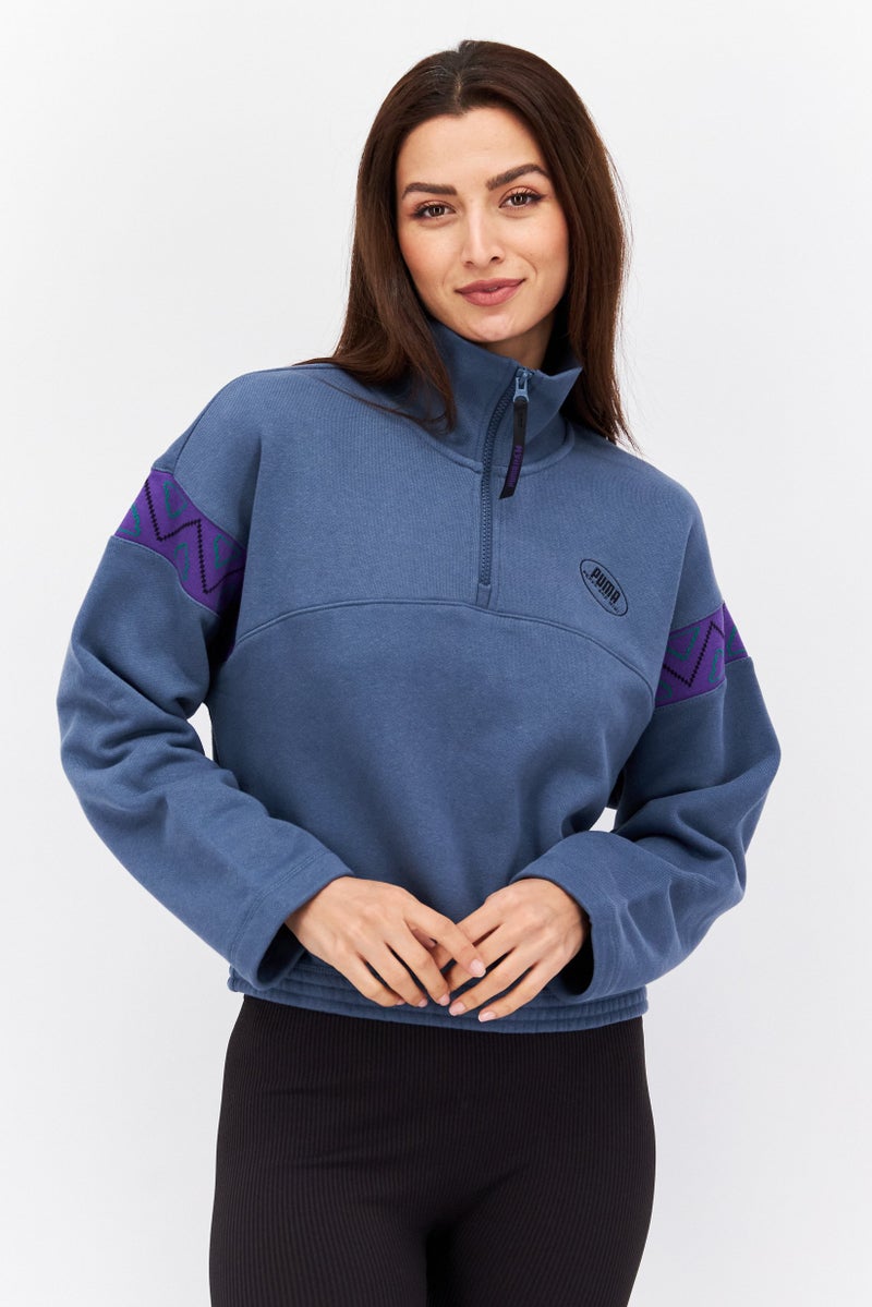 PUMA Women Sportswear Fit Training Sweathirt, Blue  - Image 1