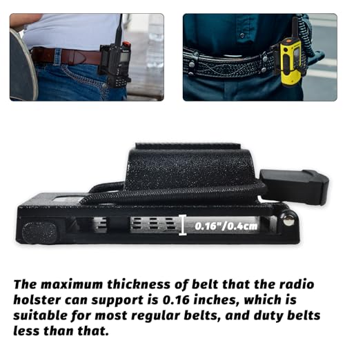 TWAYRDIO 2Pack Radio Holster for Duty Belt up to 0.16" Thick, Radio Holder Law Enforcement Gear Holder for Motorola BaoFeng Kenwood Midland Harris Two Way Radios Walkie Talkies - Image 3