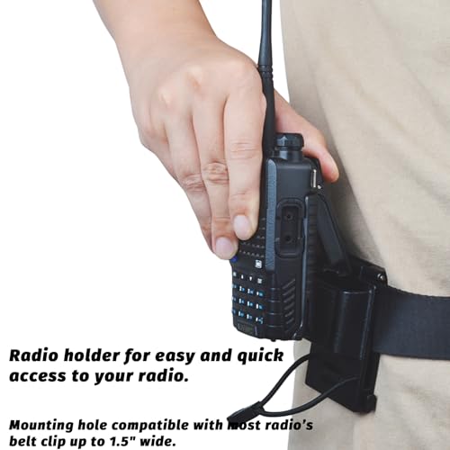 TWAYRDIO 2Pack Radio Holster for Duty Belt up to 0.16" Thick, Radio Holder Law Enforcement Gear Holder for Motorola BaoFeng Kenwood Midland Harris Two Way Radios Walkie Talkies - Image 2
