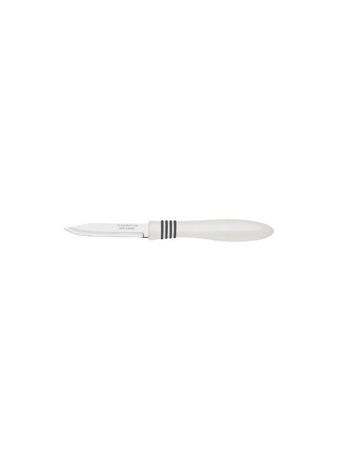 Tramontina Tramontina Cor & Cor 3" Vegetable and Fruit Knife with Stainless-Steel Blade and White Polypropylene Handle