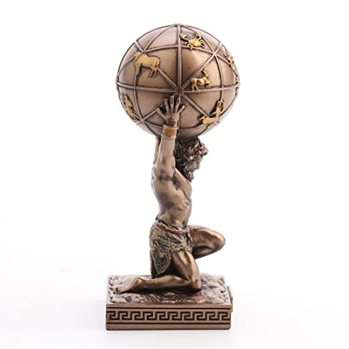Veronese Design 3 3/4 Inch Atlas Greek Titan Bearer of The Sky Resin Hand Painted Bronze Finish Miniature Figurine - Image 3