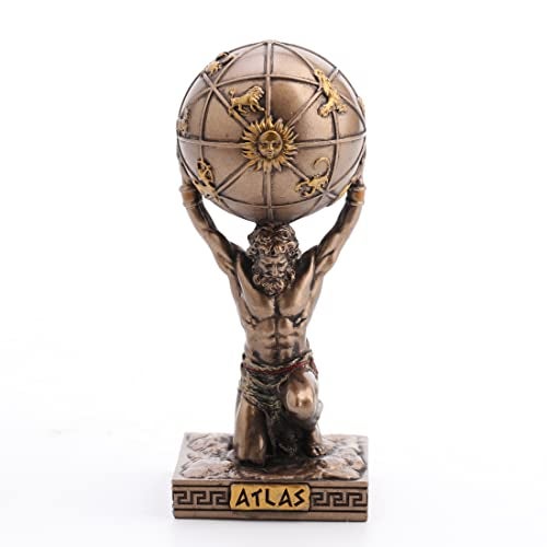 Veronese Design 3 3/4 Inch Atlas Greek Titan Bearer of The Sky Resin Hand Painted Bronze Finish Miniature Figurine - Image 2