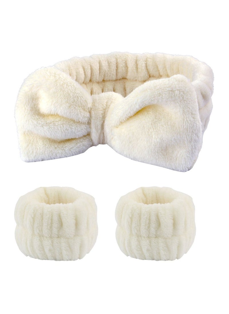 DUNISO 6 Pieces Spa Headband Wrist Washband Scrunchies Cuffs for Washing Face Towel Wristbands Hair Headband Face Wash Wristband for Women Girls Makeup Prevent Liquids from Spilling Down Your Arms  - Image 4