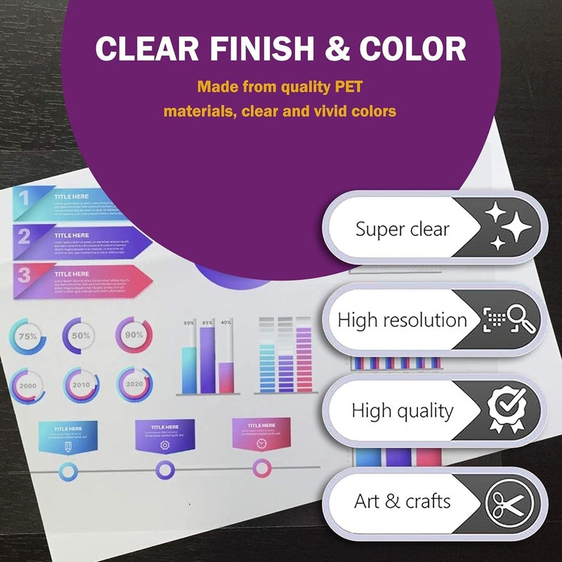 HADI Inkjet Transparency Film 25 sheets A4-100% Clear transparency-Printing Film-Acetate Sheets for Crafts,Overhead projector presentations OHP, Film Tracing Graphic Design-screen printing-Quick Dry, - Image 2