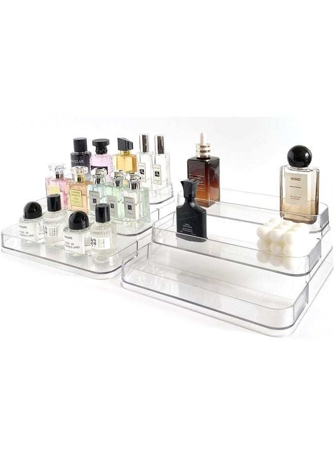 HOMESTAR Perfume Organizer - 1 Pack Three-Tiered Shelf - Perfume Lotion Skincare Stand, Spice Vitamins Medicine Bottles Holder,Sturdy Clear Rack for Kitchen Bathroom Countertop Cabinet Storage - Image 2