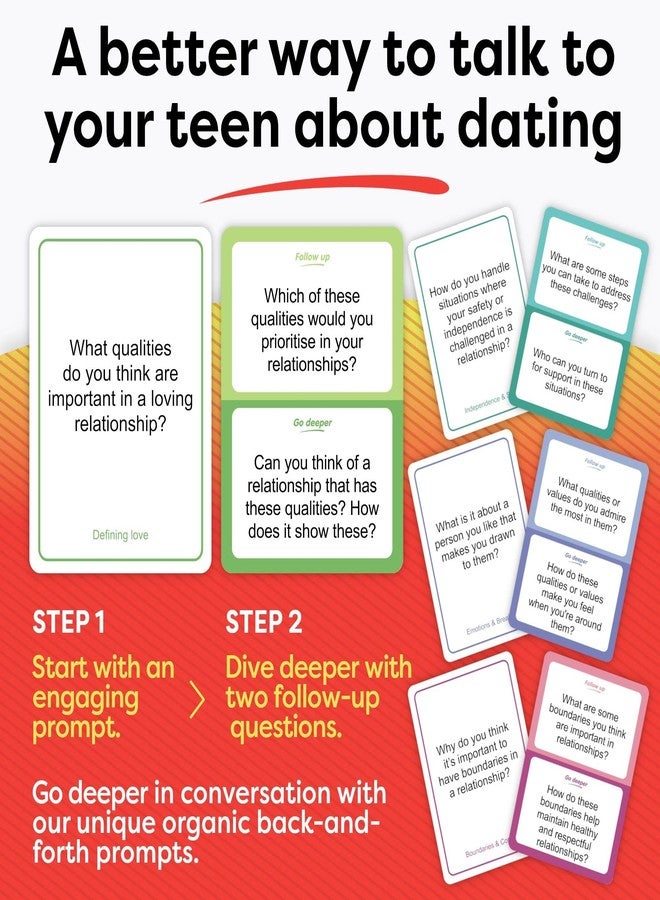 TALKING POINT CARDS 171 Engaging Prompts for Parents & Teens - Build Stronger Relationship - Foster Healthy Conversation on Love, Consent, & Relationships – Help Parents Support Teens through Dating, Boundaries & Respect - Image 3