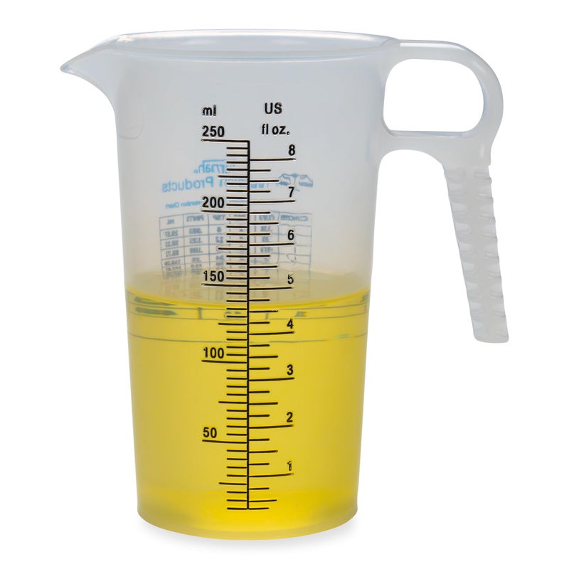 8oz 1 Cup Measure Pitcher with Convenient Conversion Chart Food Grade Great for Cooking Home Hobbies Aquariums Pet Additives Medical and Lab Chemicals with High Chemical Resistance by Turnah