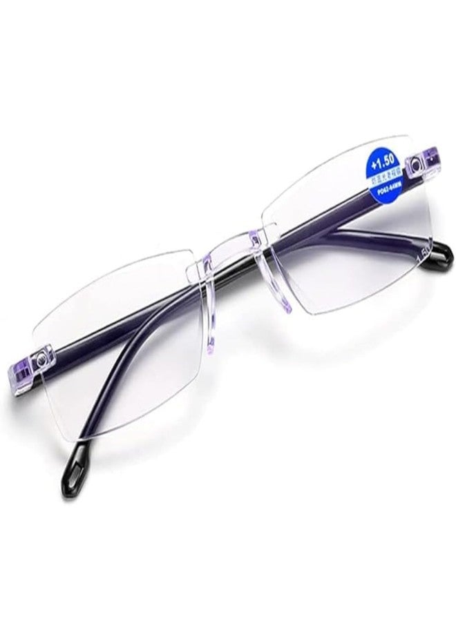 CRIBA Combo Pack of 2 Rimless Blue Cut Reading Glass+1.00+1.25+1.50+1.75 +2.00+2.25 +2.50+2.75+3.00 Single Vision Power Eyeglass-H (+2.00) - Image 2