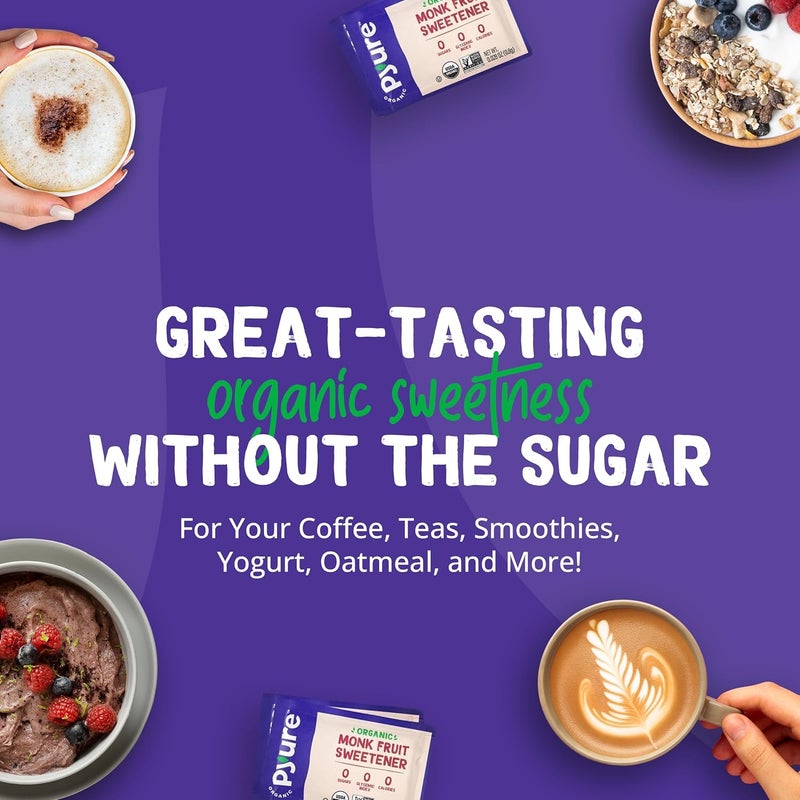 Pyure Organic Monk Fruit Sweetener Packets - 80 Count - Image 5