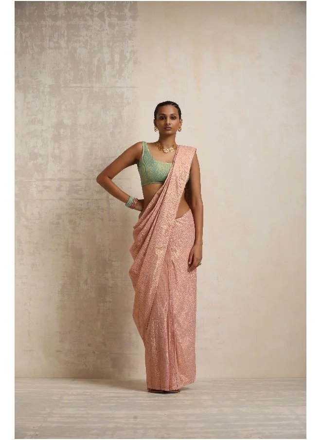 ترو برونز trueBrowns Pink Gold Lurex Ready To Wear Saree