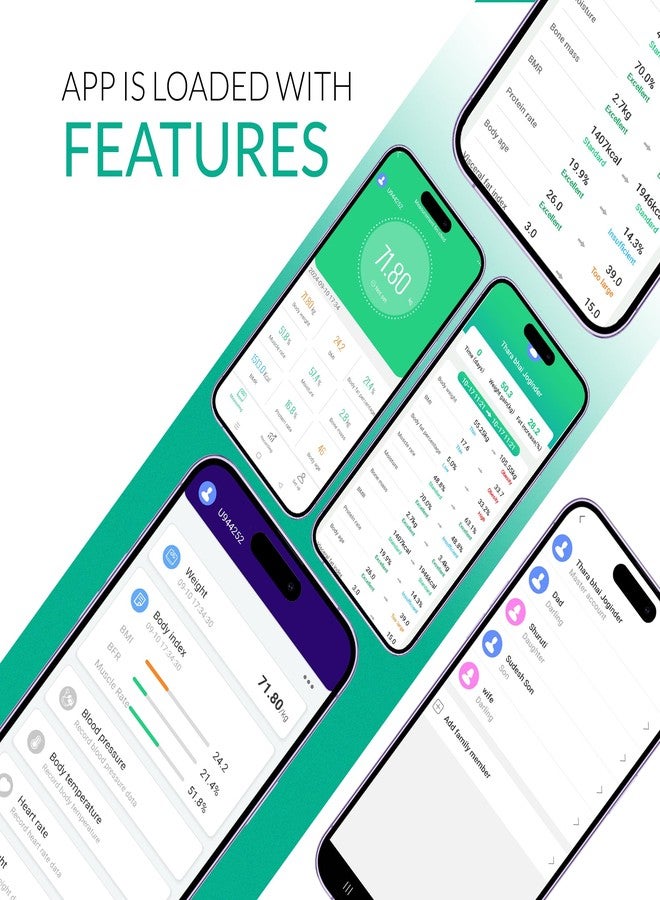ActiveX (Australia) Envy BMI Bluetooth Digital Body Weight Scale | Tracks 18 Body Parameters | Smart Weighing Bathroom Scale with Easy-to-Read Super Bright LCD & Free Smartphone App - Black - Image 4