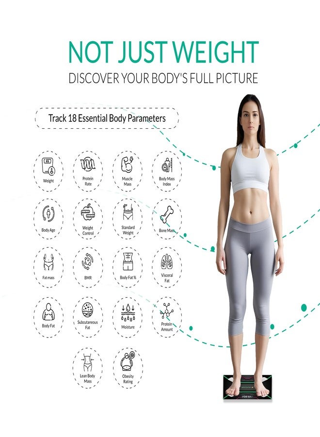 ActiveX (Australia) Envy BMI Bluetooth Digital Body Weight Scale | Tracks 18 Body Parameters | Smart Weighing Bathroom Scale with Easy-to-Read Super Bright LCD & Free Smartphone App - Black - Image 5