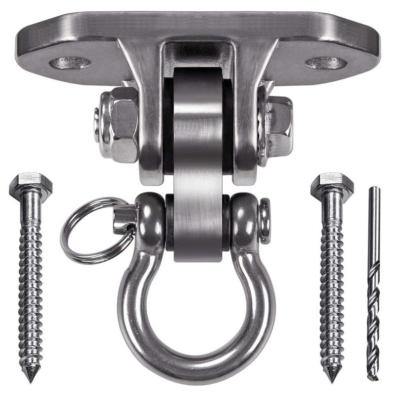 IOH Heavy Duty Swing Hanger Stainless Steel 304 Antirust  2000 lb Capacity 180 Silent Playground Porch Yoga Seat Trapeze Hammock Chair Hanging Kit Indoor Outdoor Set Patent Design