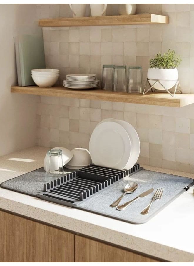 Generic Generic Dish Drying Mat with Spoon Holder, Gray  - Image 5