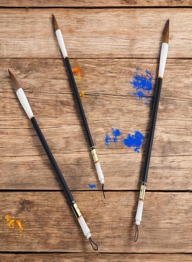 ArtRight Chinese Calligraphy Brush- Set of 3pcs(Small, Medium, Large), Traditional Sumi Ink Brushes for Drawing, Painting, Watercolor Ink Art, Extra Fine Brush Set for Students & Beginners, Multicolor - Image 4