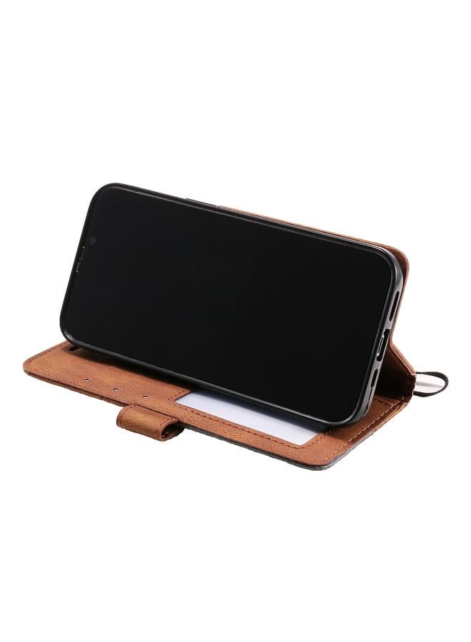 S-TOP Case For iPhone 13 Pro Skin Feel Splicing Horizontal Flip Leather Phone Case - Image 5