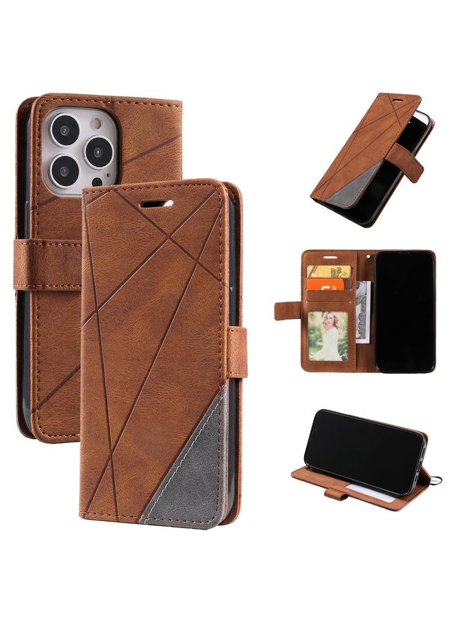 S-TOP Case For iPhone 13 Pro Skin Feel Splicing Horizontal Flip Leather Phone Case - Image 1