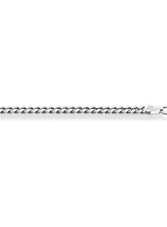 Arabest Italian Thick 925 Sterling Silver Solid Cuban Link Curb Chain Bracelet for Men, 3.2mm, 5mm, 7mm Made in Italy - Image 3