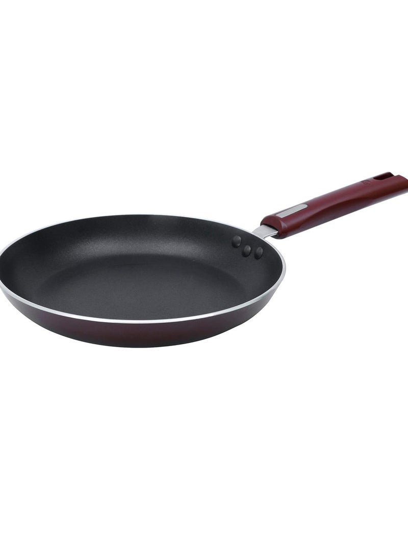 Nirlep - IJFW24 by Bajaj Electricals Selec+ J Class Aluminum Non Stick Induction Fry Pan, (Red, Maroon, 24 cm, 3 mm) - Image 1