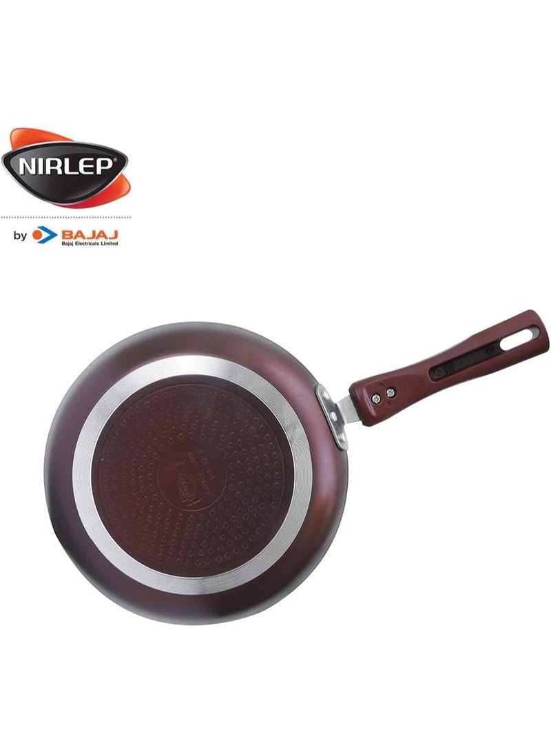 Nirlep - IJFW24 by Bajaj Electricals Selec+ J Class Aluminum Non Stick Induction Fry Pan, (Red, Maroon, 24 cm, 3 mm) - Image 4