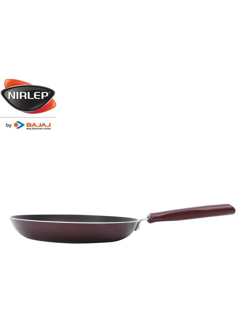 Nirlep - IJFW24 by Bajaj Electricals Selec+ J Class Aluminum Non Stick Induction Fry Pan, (Red, Maroon, 24 cm, 3 mm) - Image 3