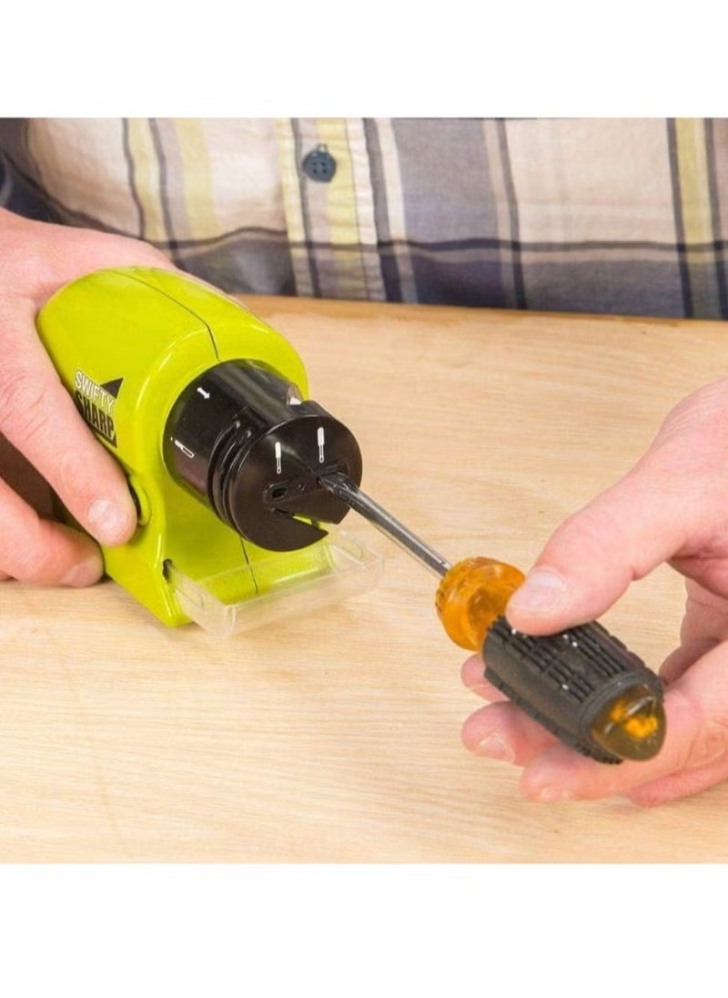 Swifty Sharp - Sharp Cordless Motorized Knife Blade Sharpener – Portable Electric Knife Sharpener for Precision Sharpening – Ideal for Kitchen, Outdoor, and DIY Use – Quick,, Easy, and Efficient Blade Restoration. - Image 1