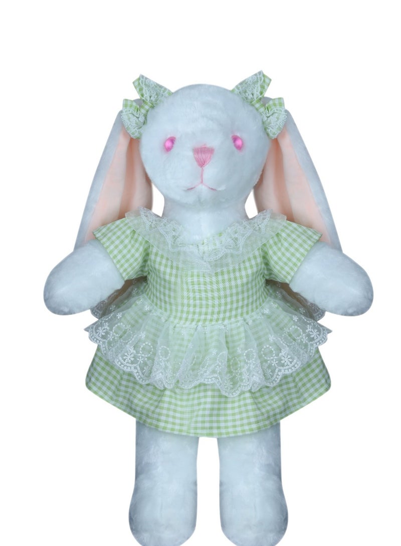 Magnolia A rabbit with distinctive eyes and a suitable gift tie for girls, size 50 cm  - Image 2