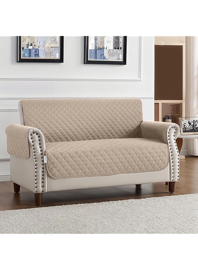 The Bros حصيرة أريكة مقاومة للماء، 3+1+1، 3 مقاعد 180x180 سم، 1 مقعد 60x130 سم - حصيرة أريكة واقية، مقاومة للماء للأثاث المنزلي - كاكي - Image 1