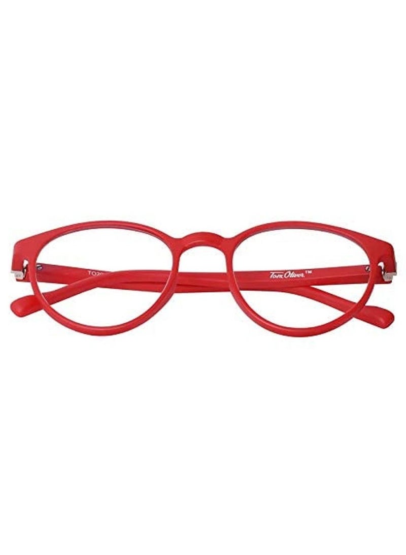 Tom Oliver JUNIOR Blue Light Blocking Computer Screen Glasses - Anti Harmful Blue Light, UV, Glare | Protection Eyewear for Children from Digital Screen Time & Home schooling for Boy's & Girl's Age 5 - 12 (Round, Red) - Image 5
