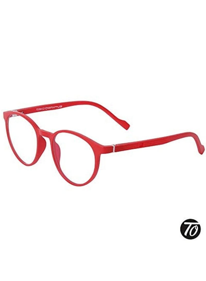 Tom Oliver JUNIOR Blue Light Blocking Computer Screen Glasses - Anti Harmful Blue Light, UV, Glare | Protection Eyewear for Children from Digital Screen Time & Home schooling for Boy's & Girl's Age 5 - 12 (Round, Red) - Image 2