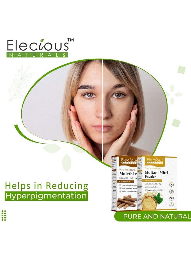 Elecious Mulethi Powder And Multani Powder Combo (200 Grams + 200 Grams) For Instant Glow And Brighten Complexion (Mulethi + Multani Combo) - Image 4