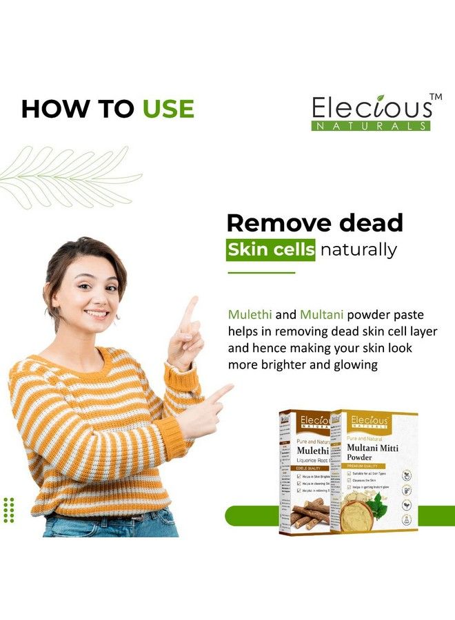 Elecious Mulethi Powder And Multani Powder Combo (200 Grams + 200 Grams) For Instant Glow And Brighten Complexion (Mulethi + Multani Combo) - Image 5