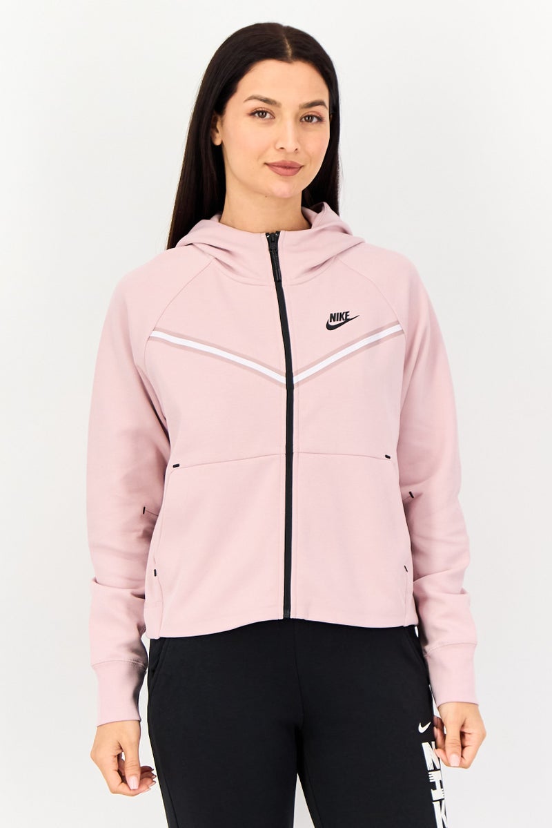 Nike Women Standard Fit Long Sleeve Runner Hoodie, Mauve - Image 1