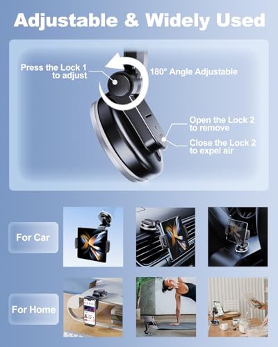 xuenair Car Dash Phone Mount, [180° Adjustable Arm] Z Fold 7 6 5 4 3 2 Accessories for Dashboard Windshield, 360° Rotatable Car Mount for iPhone 16 15 14 13 Pro Max Plus Mini S25 Ultra Motorola TCL - Image 3