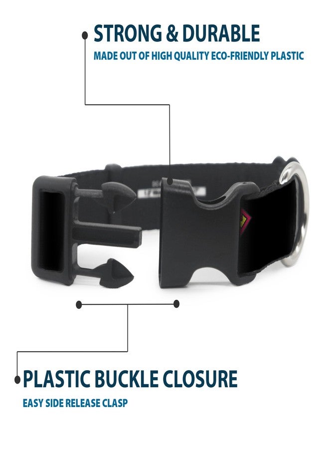 Buckle Down Buckle-Down Plastic Clip Collar - Superman Shield Black - 1" Wide - Fits 15-26" Neck - Large - Image 4