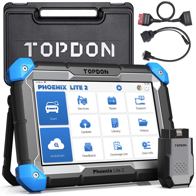 Topdon أداة تشخيص السيارات متعددة العلامات التجارية TOPDON Phoenix Lite 2 لجميع الأنظمة، برمجة وحدة التحكم الإلكترونية، 34+ خدمة صيانة، تحكم ثنائي الاتجاه، V.A.G موجهة - Image 1