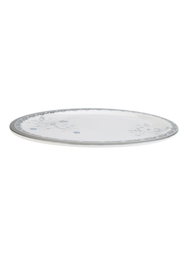 Royalford 11" Round Dinner Plate - Silver Oak White 11inch - Image 3