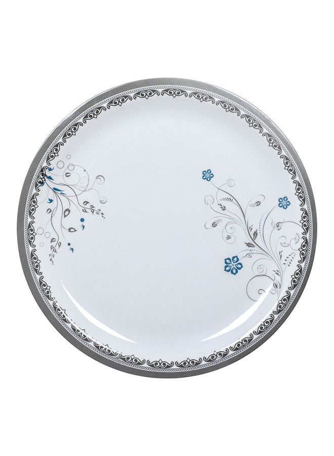 Royalford 11" Round Dinner Plate - Silver Oak White 11inch - Image 1