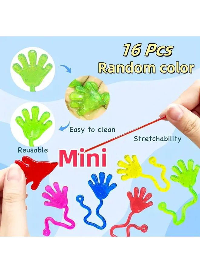 8pcs Glitter Sticky Hands Stretchy Sensory Toys For Kids Party Goodie Bag - Image 2