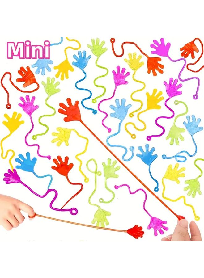 8pcs Glitter Sticky Hands Stretchy Sensory Toys For Kids Party Goodie Bag - Image 1