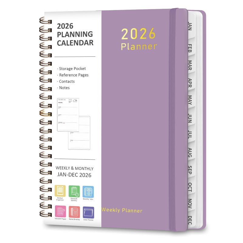 VALOME 2026 Planner, Weekly and Monthly Calendar Academic Planner, Jan 2026 - Dec 2026, Planning Agenda Book for Desk Accessories and School Supplies - A5 (6.3'' x 8.5'') - Image 1