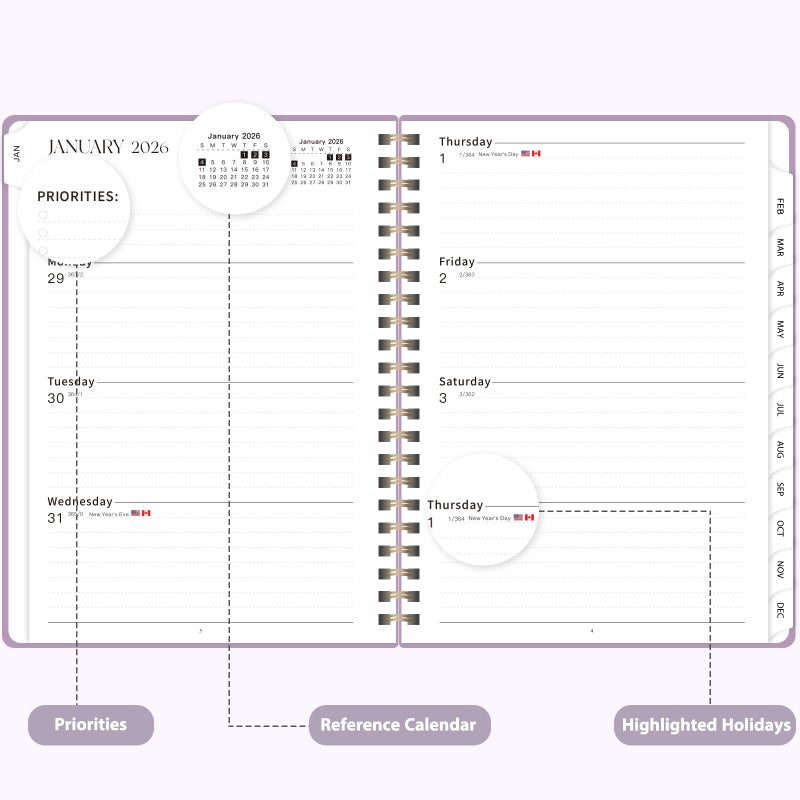 VALOME 2026 Planner, Weekly and Monthly Calendar Academic Planner, Jan 2026 - Dec 2026, Planning Agenda Book for Desk Accessories and School Supplies - A5 (6.3'' x 8.5'') - Image 3