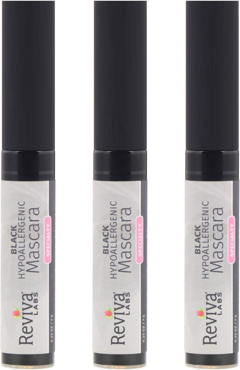 Reviva Labs HypoAllergenic Mascara, Super Lash Black - 0.25 Ounces (Pack of 3) - Image 1