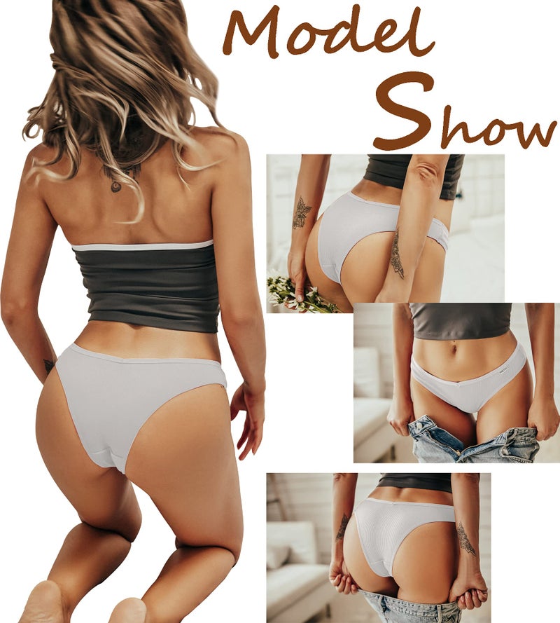 FINETOO 10 Pack Womens Cotton Underwear Sexy Stretch Bikini Panties Low Rise Hipster Ladies Soft V-Waist Cheeky(S) - Image 5