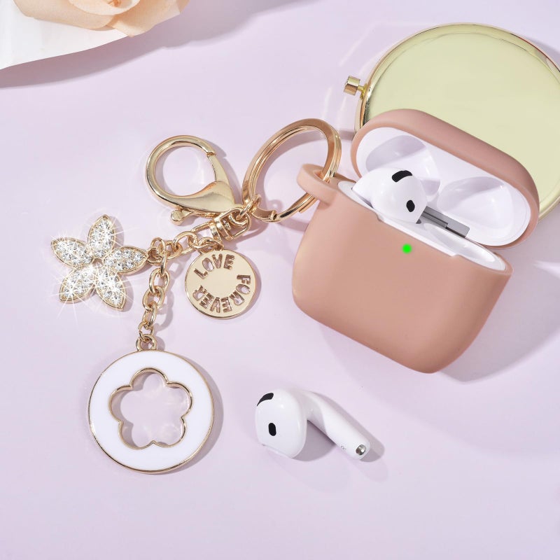 VISOOM Case for Apple Airpods 4 - VISOOM Airpods 4 Cases 2024 Cover Women Anti-Drop Silicone iPods 4 Earbuds Wireless Accessorie Charging Cases Girl Bling Keychain for Airpod iPods 4th Generation - Image 2